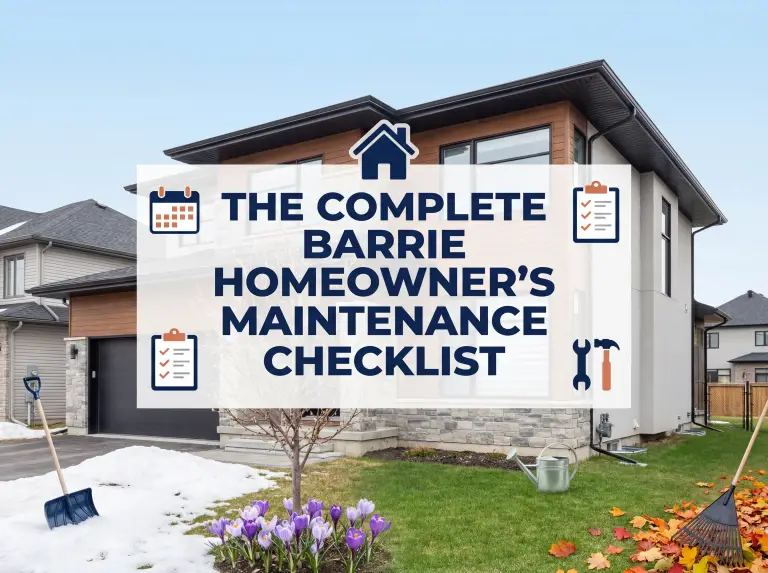 Complete home maintenance checklist for Barrie Ontario homeowners showing seasonal tasks and calendar