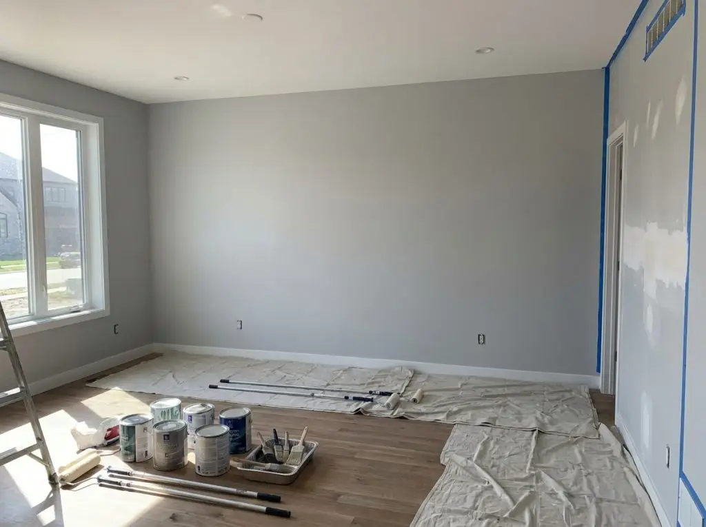 Professional interior painting showing quality finish and proper preparation in Barrie home