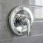 Close-up of a new shower mixing valve and copper supply lines
